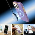 thumbnail image 5 of Designed for iPhone 16 Pro Max Magnetic Phone Case,Compatible with Mag-Safe,Anti-Scratch PU Leather Bumper,Shockproof Elegant Electroplated Rugged Ultra Slim Thin Phone Case,Darkpurple, 5 of 7