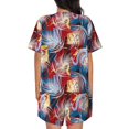 thumbnail image 6 of Sigee Hawaiian Style for Sleepwear Casual Pjs with Pockets Women's Pajamas Sets Shorts 2 Piece Short Sleeve Lounge Sets Large, 6 of 9