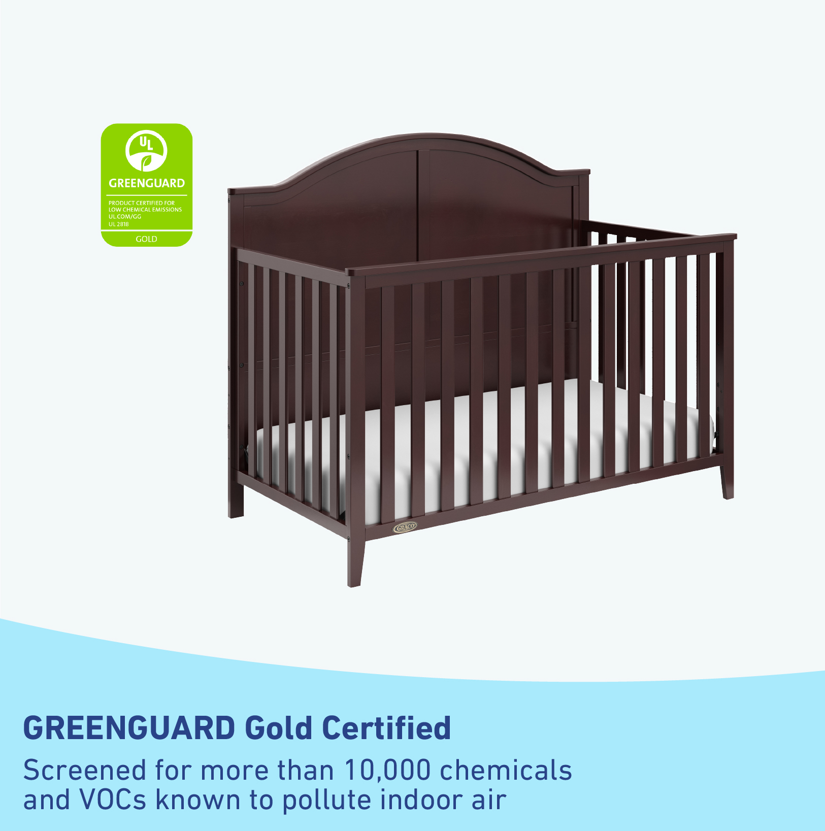Graco Wilfred 5-in-1 Convertible Baby Crib, Espresso - image 4 of 12