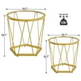 thumbnail image 3 of HOOBRO Round Coffee Table Set of 2 Gold End Table Modern Tempered Glass Living Room Bedroom Balcony Yard GD79BZ01, 3 of 13