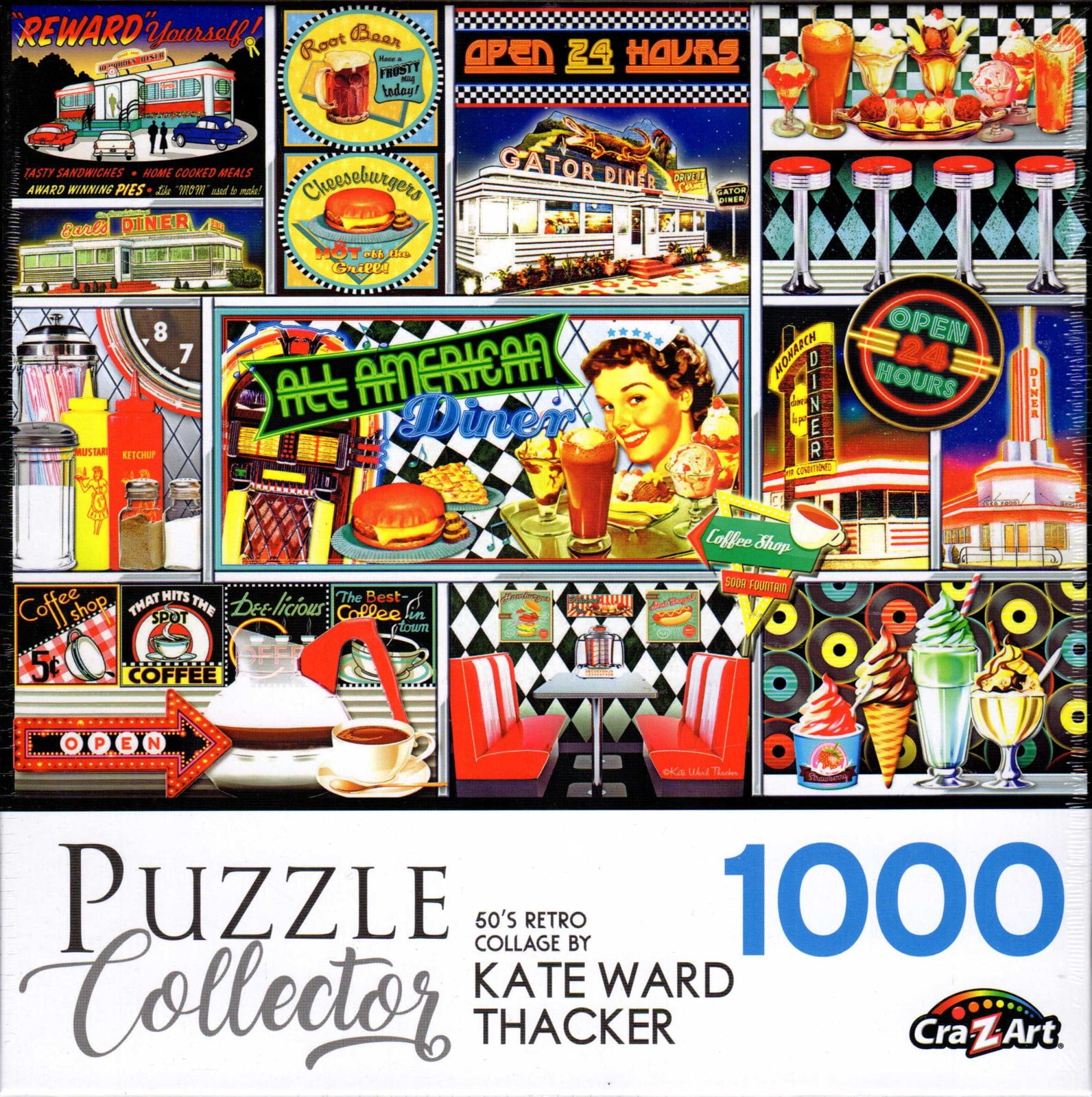 Puzzle Collector 1000 Piece Puzzle - 50's Retro Collage ...