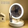 thumbnail image 4 of TIMIFIS Foldable-Light Fan , Camping Fan With LED Lights & Hooks, Battery Operated Fan With Hooks, USB Rechargeable Fan For Desk, Tent, Stroller, Home -, 4 of 7