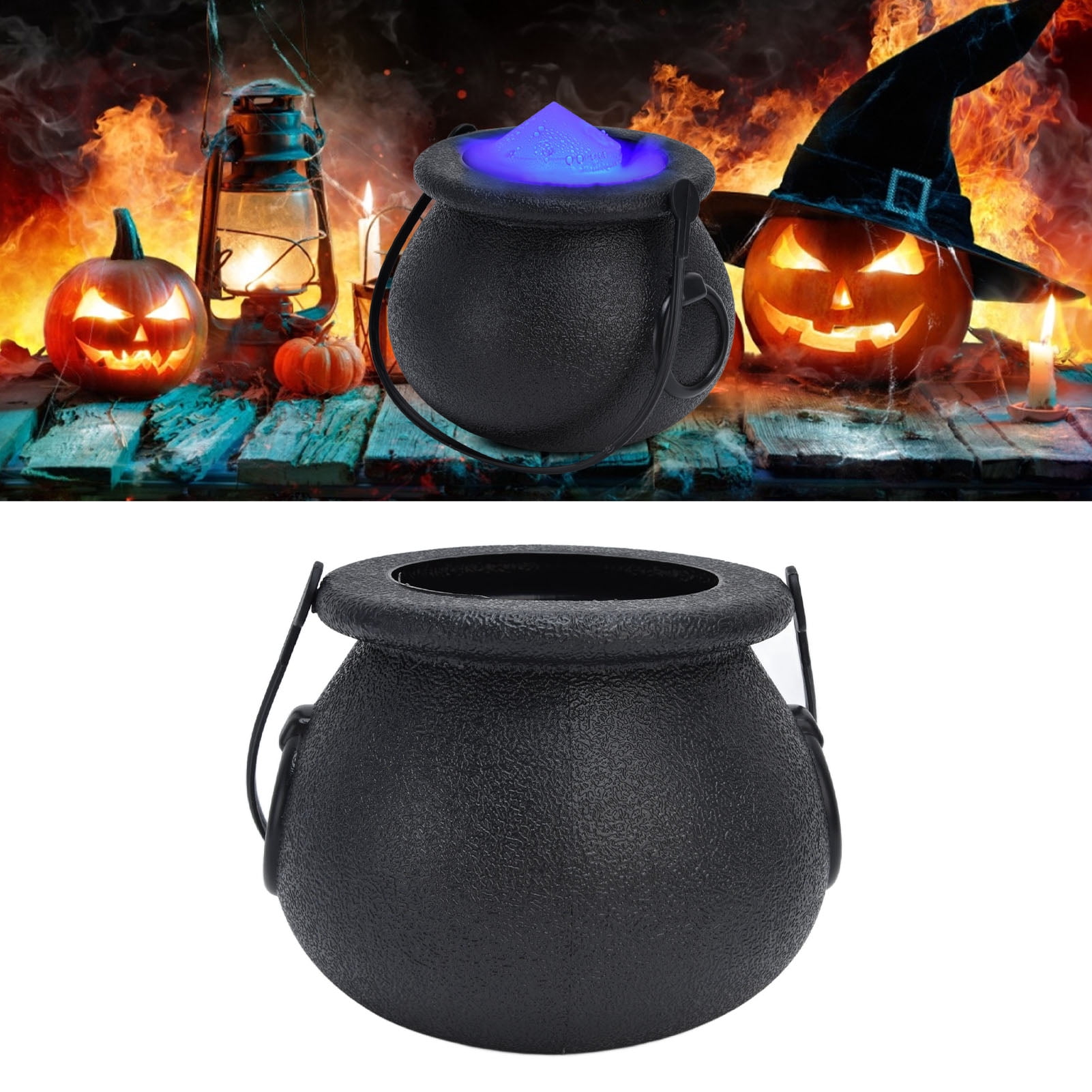 Rupoun Halloween Atomizer Fog Machine with Adjustable Colorful LED Lights Witch Pot Fogger for Spooky Party Bar and Home Decoration Corded Electric 5.51in / 14cm Multicolor