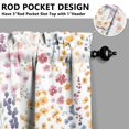 thumbnail image 5 of Boho Rustic Curtains 24" Short - 3 Panel Vintage Wildflower Farmhouse Set with Blooming Botanicals, Rod Pocket, 5 of 6
