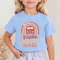 thumbnail image 2 of RTKFRFLM Young Wild and Three Girls T-Shirt 3rd Birthday Graphic Short Sleeve Round Neck Tee Top for Ages 3-13 Kids Summer Celebration Cotton Shirt Cute Third Birthday Party Outfits, 2 of 4