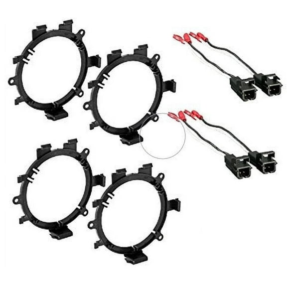2 Pairs GMSB345 5-1/4" to 6-1/2" GM Speaker Bracket Adapter Metra 72-4568 Wiring Harness