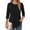 Black, variant on MOYIKO 3/4 Length Sleeve Womens Tops Round Neck T Shirts Pleated Tunic Summer Blouses Dressy Casual