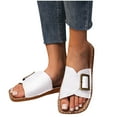thumbnail image 4 of HAOTAGS Slippers for Women Flat Summer Slip On Sandals White Size 6, 4 of 9