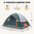 thumbnail image 6 of VANECL Camping Tent for 2-4 Person with Rainfly, Waterproof Windproof Dome Tent , Quick 5 Min Setup, Portable Double Layer Outdoor Tent for Backpacking Hiking Family Adventure, Green, 6 of 10