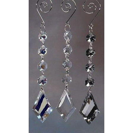 Iridescent Crystal - Diamond Acrylic Hanging Crystals Chandelier, 7-1/4-inch, Iridescent Clear