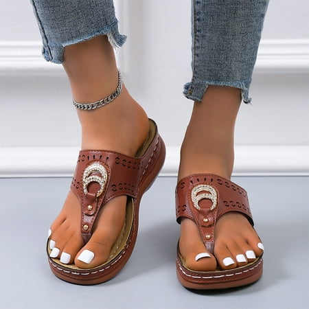 

Women s Solid Color Set Flat Bottom Casual Beach Shoes Sandals Women s Shoes
