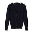 thumbnail image 1 of serony Stand Out In V Neck Solid Women Sweater Coat Soft And Skin-friendly dark blue XL, 1 of 6