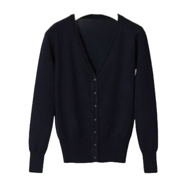 Vanity Sueter Basico Sueter Cuello V Dama Suéter Cárdigan Qarigey