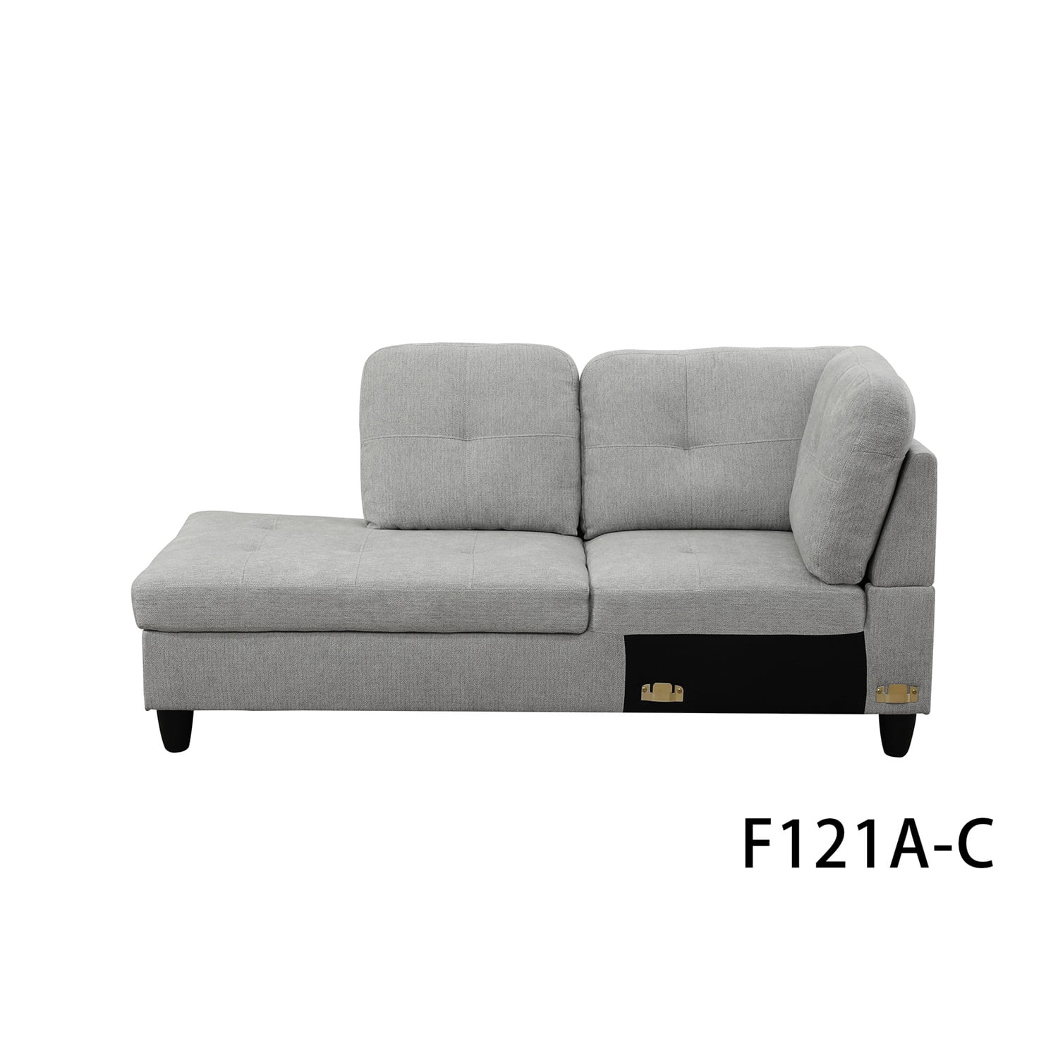 Hommoo 4 Seat Living Room Furniture Sets, Flannel Sectional Sofa, Modern L-Shaped Couches and Sofas Set for Home, Off-white(No Ottomans)