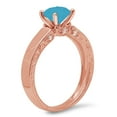 thumbnail image 4 of 1.06 ct Round Cut Simulated Turquoise Solitaire with Simulated Diamond Accents 18K Rose Gold Womens Engagement Ring, 4 of 6