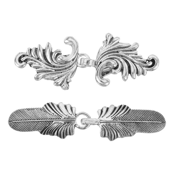 Uxcell 2 Pack Vintage Sweater Clips Cape Cloak Clasp Cardigan Clips for Women, Silver