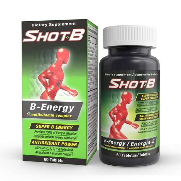 Shot B Energy Multivitamin Complex Dietary Supplement 60 CT