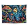 thumbnail image 5 of PRATYUS Mushroom Tapestry Moon Stars Colorful Plant Tapestry for Bedroom Aesthetic Fantasy Forest Tapestries Boho Tapestry wall Hanging for Bedroom Living Room Dorm Decor (Multi Size) Painting, 5 of 6