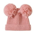 thumbnail image 5 of OGLCCG Toddler Baby Winter Pompom Hat Knitted Cotton Stretch Beanie Hat Solid Color Soft Warm Pom Beanie Cap for Girls Boys, 5 of 5
