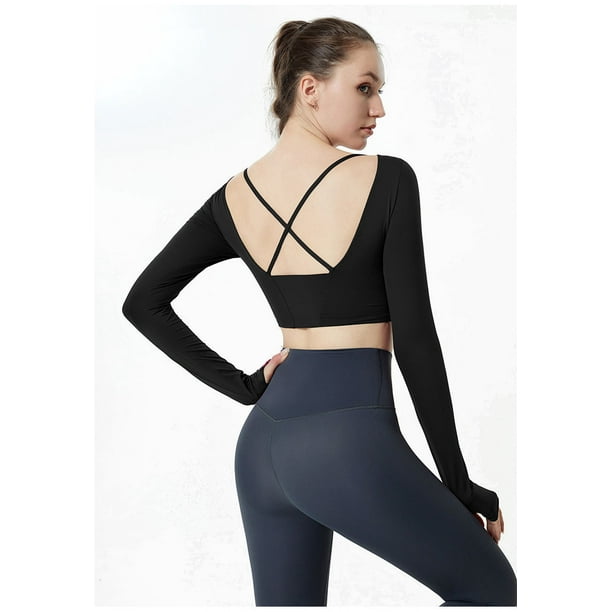 What is Fashionable Yoga Suit with Breast Pad Female Female Back