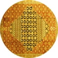 thumbnail image 1 of Ahgly Company Machine Washable Indoor Round Persian Yellow Traditional Area Rugs, 3' Round, 1 of 4