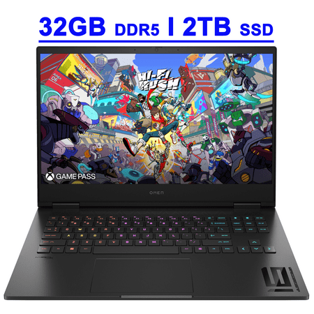 HP Omen 16 Premium Gaming Laptop 16.1" FHD 165Hz (sRGB 100%, G-SYNC) Intel 24-core i9-13900HX 32GB DDR5 2TB SSD GeForce RTX 4060 8GB RGB Backlit Thunderbolt4 FHD Privacy Camera Fast Charging Win11
