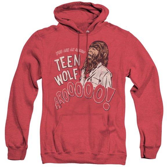 Teen Wolf Animal Adult Heather Hoodie Sweatshirt Red