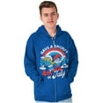 thumbnail image 3 of Retro Smurfs Cartoon 4th of July Zip Up Hoodie Men's Women's Brisco Brands X, 3 of 6