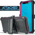 thumbnail image 2 of Value Pack ! for Moto E6 case Phone Case 360° Cover Screen Protector Clip Kickstand Holster Hybrid Shock Bumper (Pink), 2 of 4