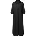 thumbnail image 4 of Robe Femme, Mode Printemps Couleur Unie Col Rabattu Manches Longues Bouton Poche Robe Maxi Décontractée Ample, 4 of 8