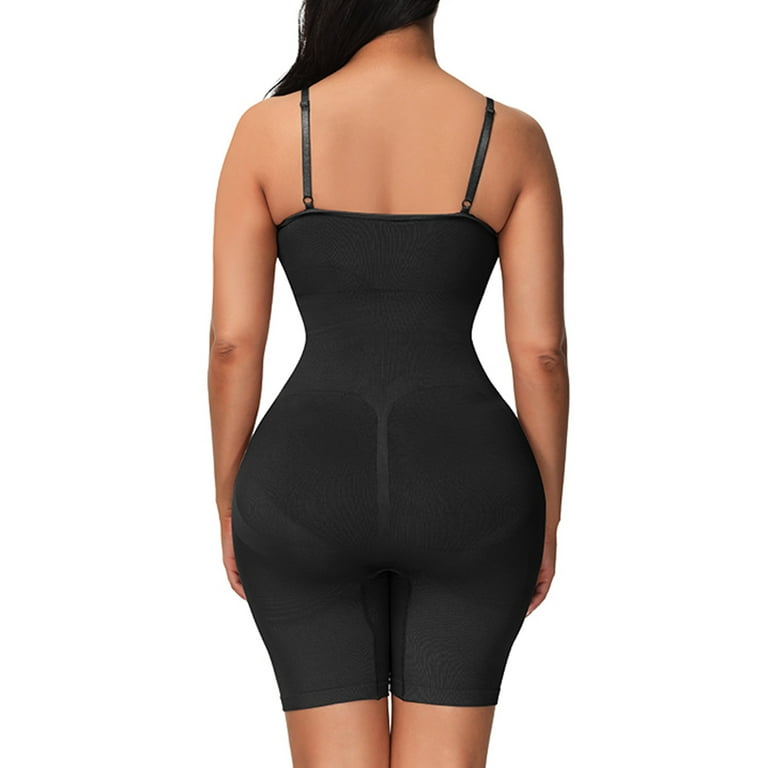 Cathalem Women's Bodysuit Shapewear One Piece Square Neck Short Sleeve  Bodysuits,Black XL