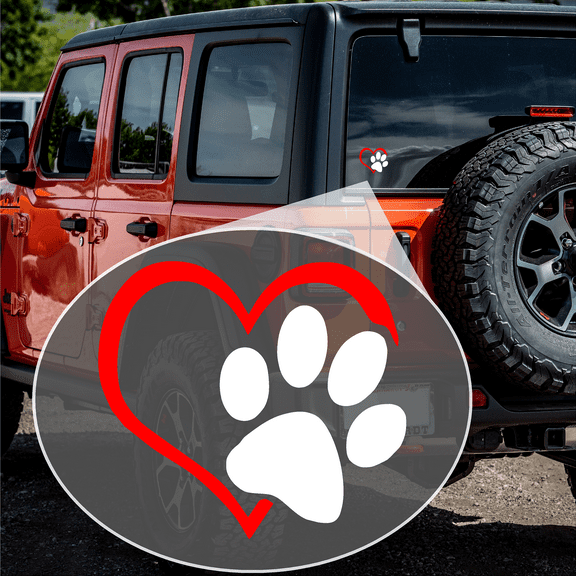 Refelctive Heart Paw (A22) Dog Cat Puppy Vinyl Decal Sticker Car/Truck Laptop/Netbook Window