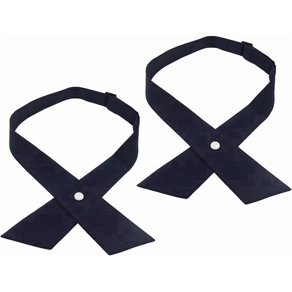 2 Pack French Uniform Girls Tie,Adjustable Neck Tiefor Girls School Women,Navy Blue tie