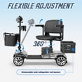 thumbnail image 6 of REARFIT Foldable 4 Wheels Mobility Scooter for Seniors, Electric Wheelchair with Detachable Battery, Dual Baskets, Cup & Phone Holder, 330lbs, Silver, 6 of 12