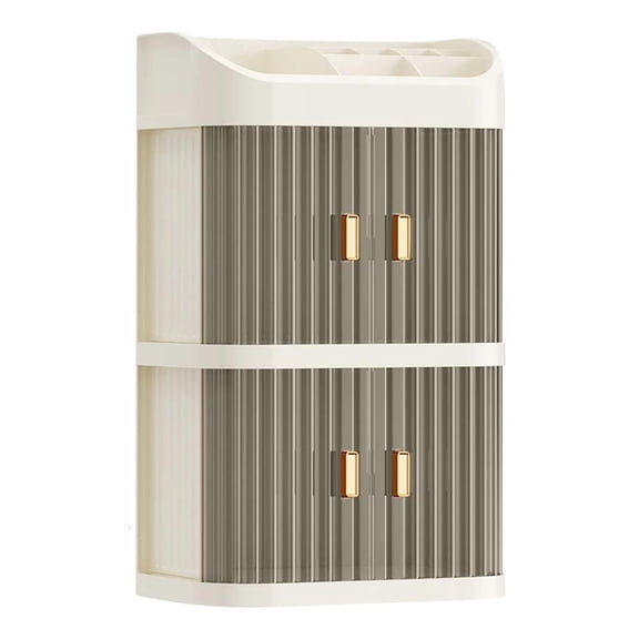 hejhncii Clear Door Cosmetic Organizers Three Layer Storage For Jewelry And Beauty Supplies