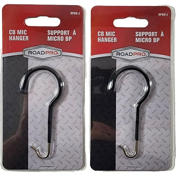 Lot of 2 RoadPro RPHH-2 CB Radio Metal Buddy Hook/Steel Microphone Holder Hanger