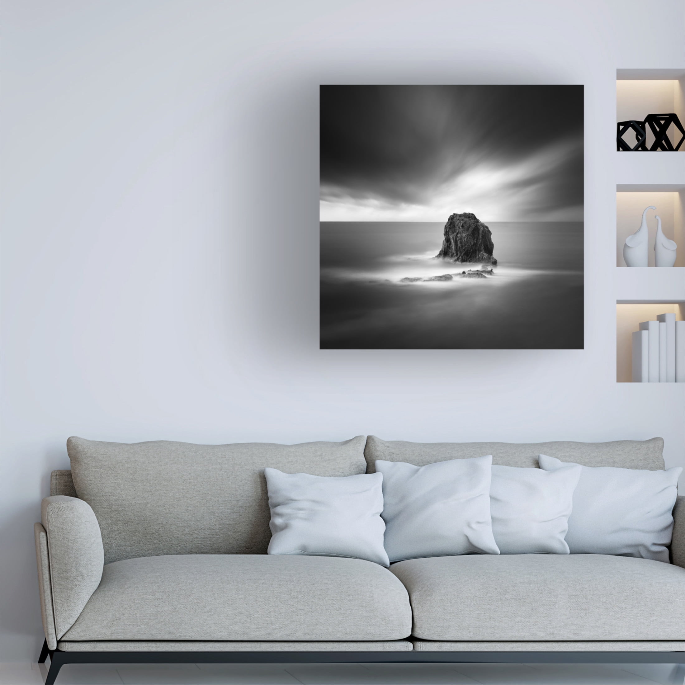 Canvas Wall Art - George Digalakis 'Rock And A Hard Place' Wall Art for Living Room, Bedroom, or Office Décor by Trademark Fine Art - 14 x 14 Inches