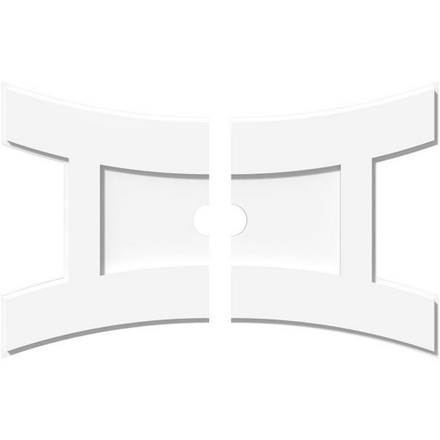 Ekena Millwork CMP26X17HN2-02000 2 in. ID x 5.5 in. Rectangle Haven Architectural Grade PVC Contemporary Ceiling Medallion - 2 Piece