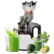 Casualife Cold Press Juicer, 350W Masticating Juicer with 5.4" Wide Feed Chute, High Juice Yield, Easy to Clean, Black