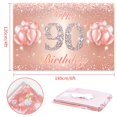 thumbnail image 2 of Fondo De Pancarta De Feliz Cumpleaños Número 90, Suministros De Decoración Para Fiesta De 90 Cumpleaños Para Mujeres O Hombres, Oro Rosa, 4 X 6 Pies, 2 of 5