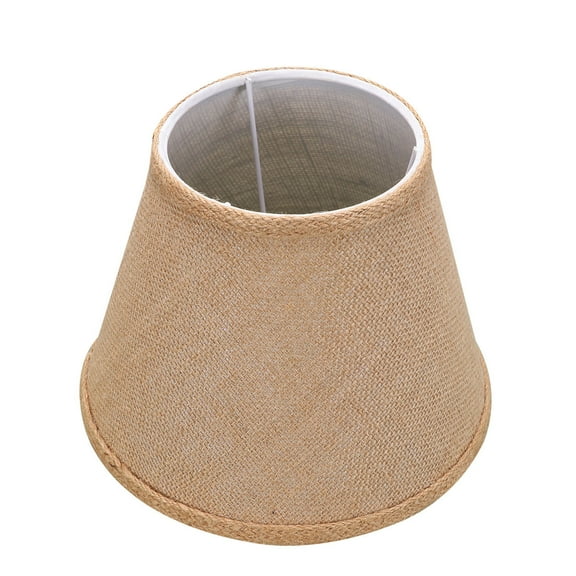 COSMOBETTY 1Set Lampshade Burlap Cloth Table Lampshades for Table Lamps Khaki Round Natural Style 9*9*7in