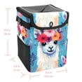 thumbnail image 5 of Alpaca Foldable Car Trash Can with Lid, Leak-proof, Hanging Storage Bag - Car Trash Bin, Car Garbage Can, 5 of 6