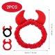 thumbnail image 3 of 2 Pcs Women Cosmetic Headbands 3D Cow Horns Decorative Makeup Skincare Headbands Hair Bands, 3 of 4
