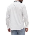 thumbnail image 3 of INSPIRE CHIC  Men's Dress Shirt Contrast Collar Long Sleeve Button Down Shirt  M White, 3 of 6