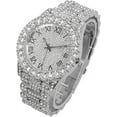 thumbnail image 6 of Bling-ed Out It's Lit! Hip Hop Watch & Jewerly Set w/Cuban Chain Bracelet in Silver, Kite Bling Earrings & Ring - GJM13, 6 of 7