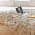 thumbnail image 6 of Marshmallow Cloud Fleece Throw Blanket, Rabbit Plush Faux Fur Blanket, 6 of 7