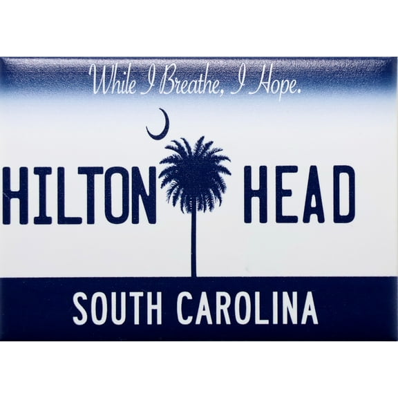 Hilton Head South Carolina License Plate Fridge Collector's Souvenir Magnet 2.5 inches X 3.5 inches