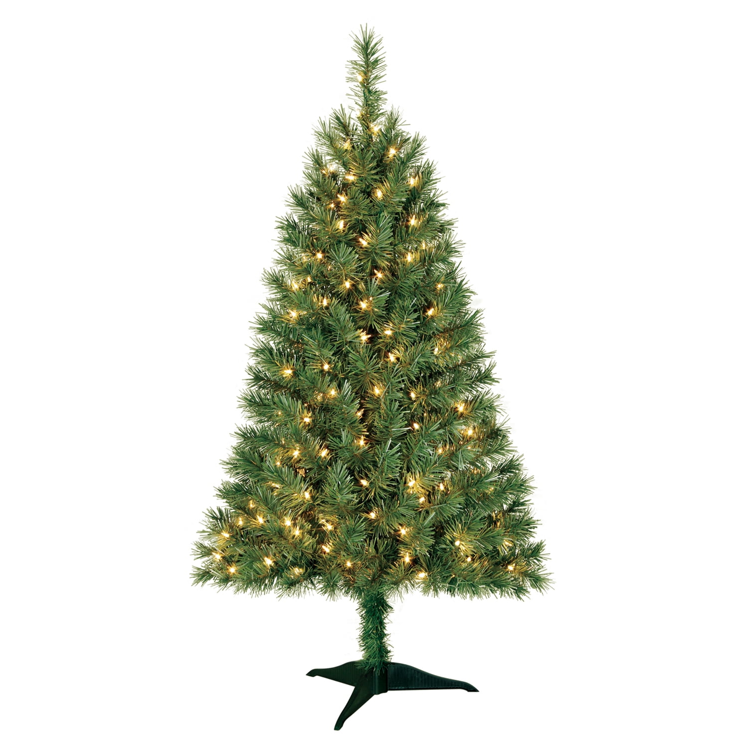 Holiday Time Pre-Lit 4' Indiana Spruce Green Artificial Christmas Tree ...