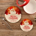thumbnail image 2 of FREEAMG Merry Christmas Pot Holder Set of 2, Heat Resistant Round Cotton Hot Pads Table Mats Trivets for Hot Dishes/Pot/Bowl/Teapot/Hot Pot Holders, 7 Inch + 9 Inch, 2 of 7