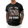 thumbnail image 5 of USA 250 Anniversary Shirt Men Graphic Tee American Flag Design Loose Fit Casual Summer Top Fourth of July Celebration Clothes, 5 of 5
